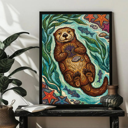 The Otter and the Urchin – Wooden Jigsaw Puzzle (300 / 500 / 1000 Pieces)
