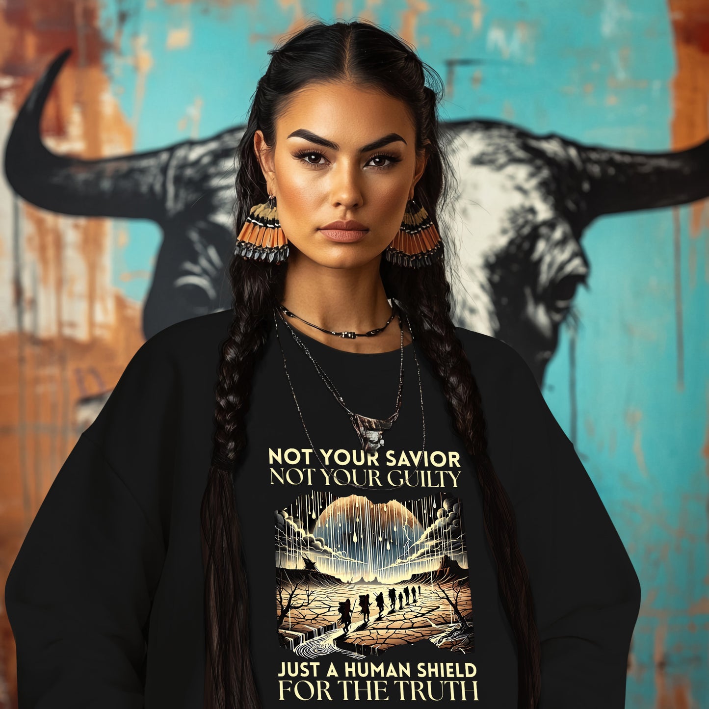 NOT YOUR SAVIOR NOT YOUR GUILTY JUST A HUMAN SHIELD FOR THE TRUTH