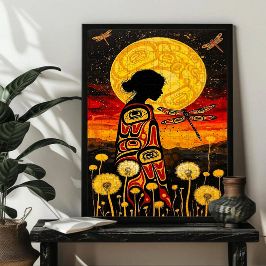 The Woman Who Walked Beneath the Dragonflies – Variant Acrylic/ Wooden Jigsaw Puzzle (300 / 500 / 1000 Pieces)