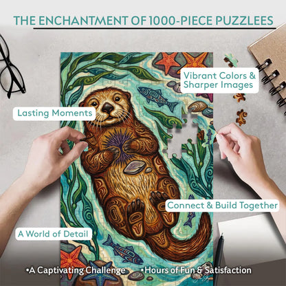 The Otter and the Urchin – Wooden Jigsaw Puzzle (300 / 500 / 1000 Pieces)