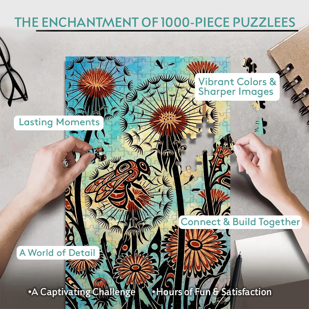 The Bee Who Followed the Seeds – Variant Acrylic/ Wooden Jigsaw Puzzle (300 / 500 / 1000 Pieces)