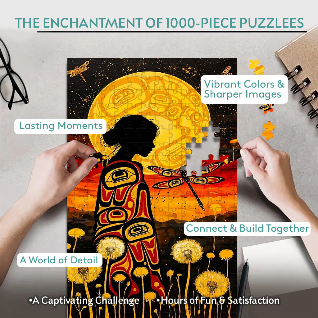 The Woman Who Walked Beneath the Dragonflies – Variant Acrylic/ Wooden Jigsaw Puzzle (300 / 500 / 1000 Pieces)
