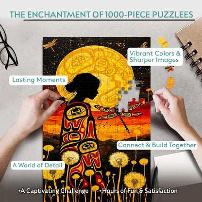 The Woman Who Walked Beneath the Dragonflies – Variant Acrylic/ Wooden Jigsaw Puzzle (300 / 500 / 1000 Pieces)