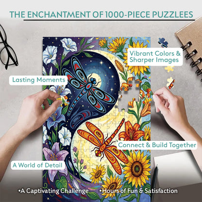 The Dragonflies Between Night and Day – Variant Acrylic/ Wooden Jigsaw Puzzle (300 / 500 / 1000 Pieces)