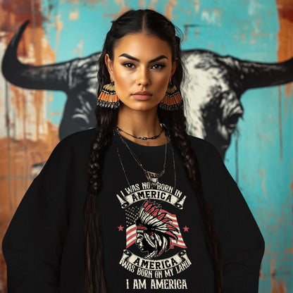 I WAS NOT BORN IN A AMERICA  AMERICA WAS BORN ON MY LAND  I AM AMERICA