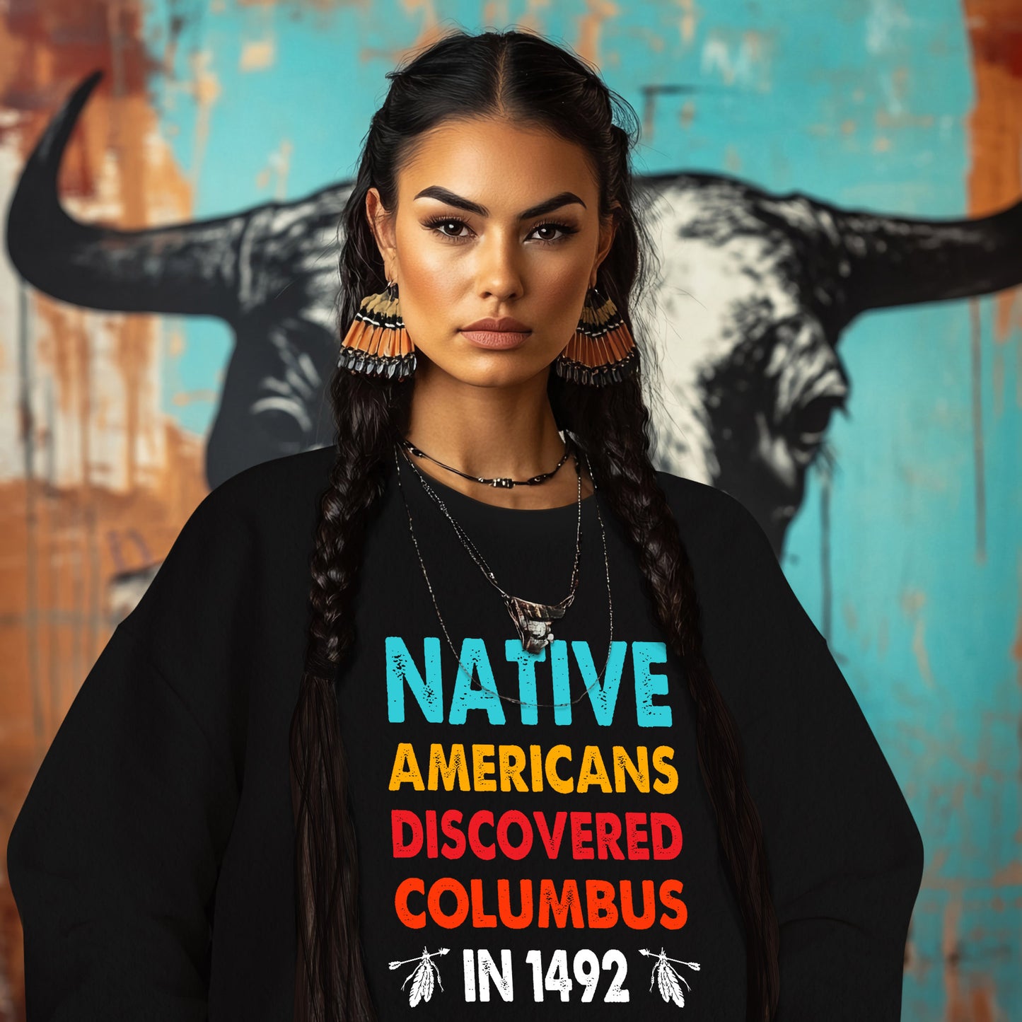 NATIVE AMERICANS DISCOVERED COLUMBUS  IN 1492