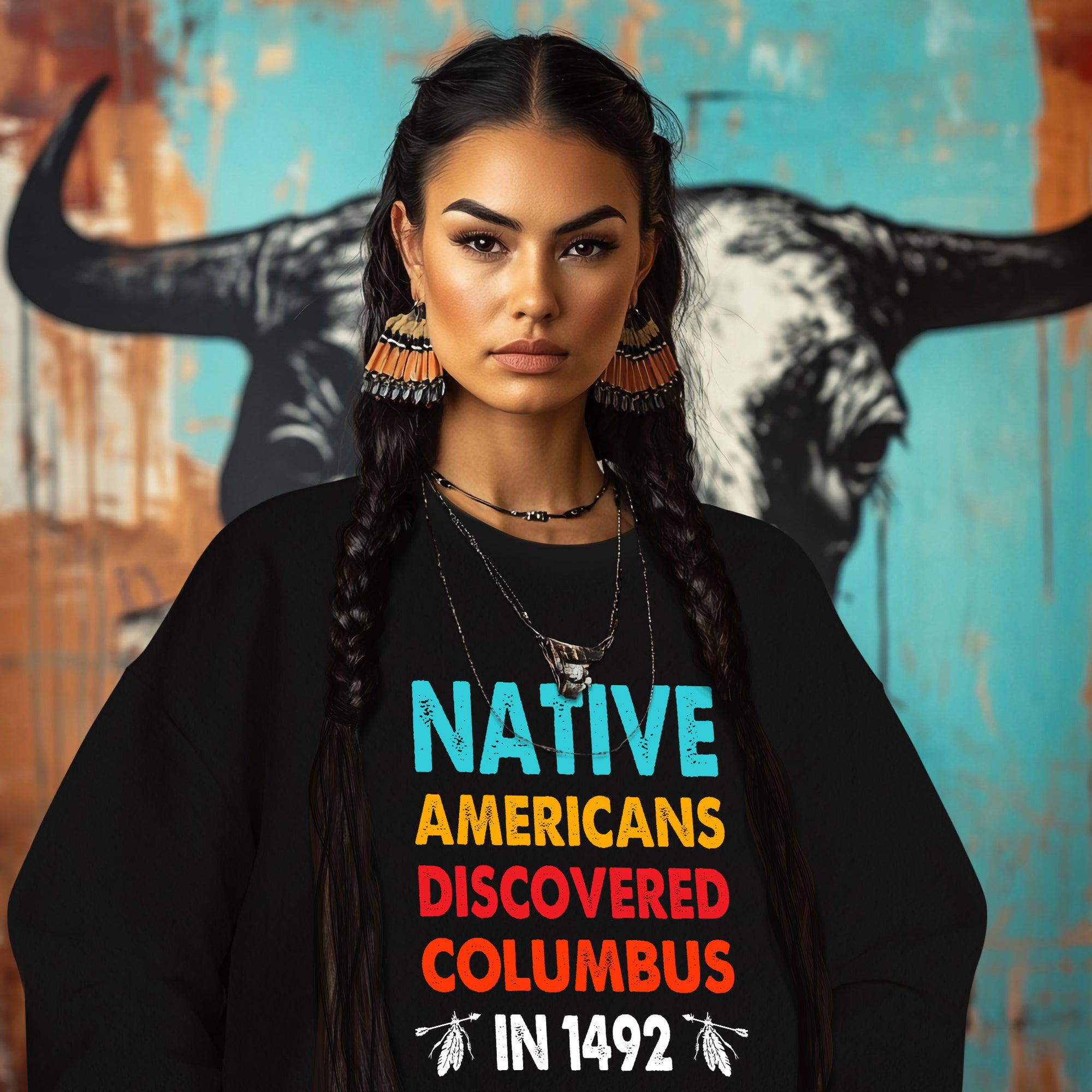 NATIVE AMERICANS DISCOVERED COLUMBUS  IN 1492