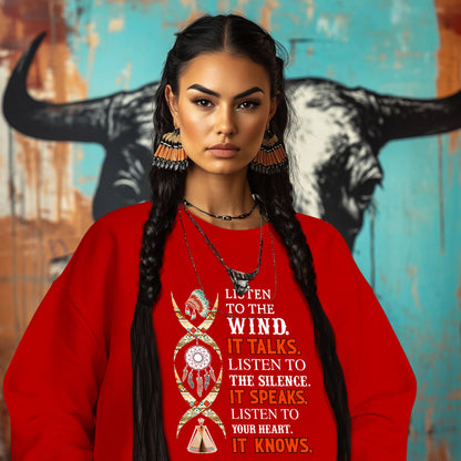 LISTEN TO THE WIND.  IT TALKS.  LISTEN TO  THE SILENCE. IT SPEAKS.  LISTEN TO YOUR HEART.  IT KNOWS.