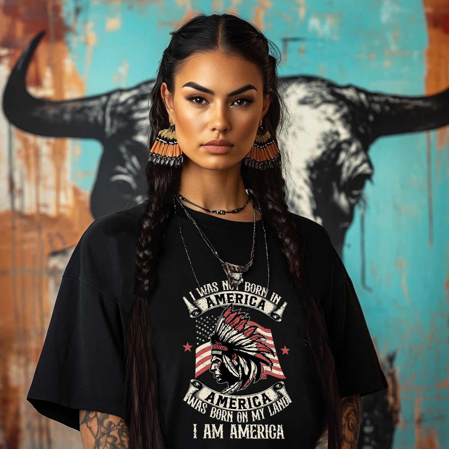 I WAS NOT BORN IN A AMERICA  AMERICA WAS BORN ON MY LAND  I AM AMERICA