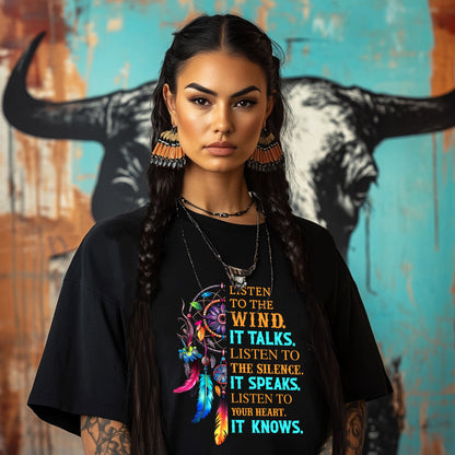 LISTEN TO THE WIND.  IT TALKS.  LISTEN TO  THE SILENCE. IT SPEAKS.  LISTEN TO YOUR HEART.  IT KNOWS.