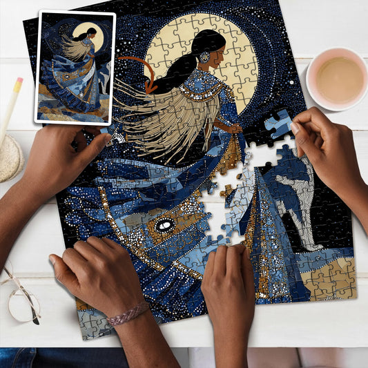 The Moon Wears Her Name - Wooden Jigsaw Puzzle (300 / 500 / 1000 Pieces)