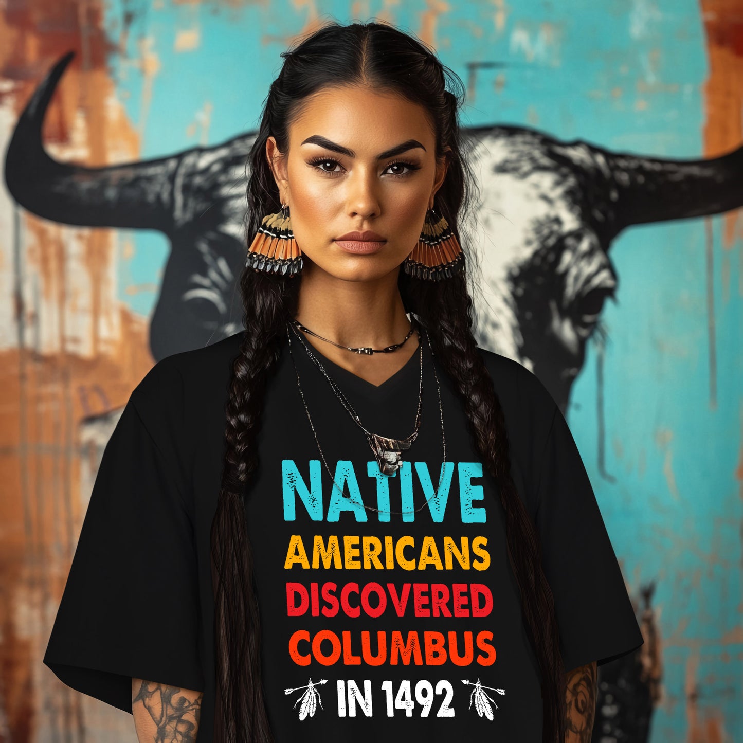 NATIVE AMERICANS DISCOVERED COLUMBUS  IN 1492