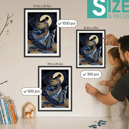 The Moon Wears Her Name - Wooden Jigsaw Puzzle (300 / 500 / 1000 Pieces)