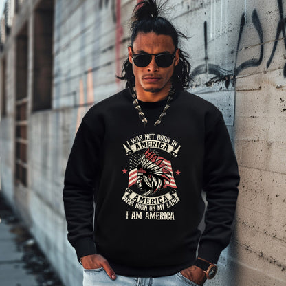 I WAS NOT BORN IN A AMERICA  AMERICA WAS BORN ON MY LAND  I AM AMERICA