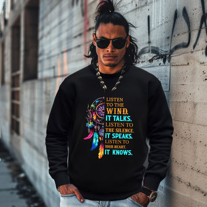 LISTEN TO THE WIND.  IT TALKS.  LISTEN TO  THE SILENCE. IT SPEAKS.  LISTEN TO YOUR HEART.  IT KNOWS.