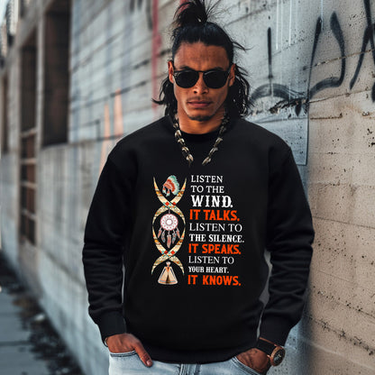 LISTEN TO THE WIND.  IT TALKS.  LISTEN TO  THE SILENCE. IT SPEAKS.  LISTEN TO YOUR HEART.  IT KNOWS.