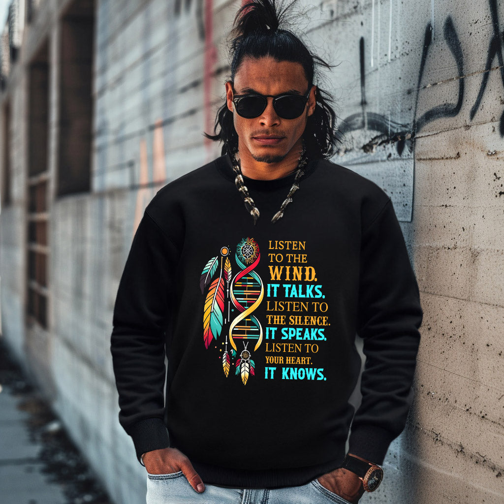 LISTEN TO THE WIND.  IT TALKS.  LISTEN TO THE SILENCE.  IT SPEAKS.  LISTEN TO YOUR HEART.  IT KNOWS.