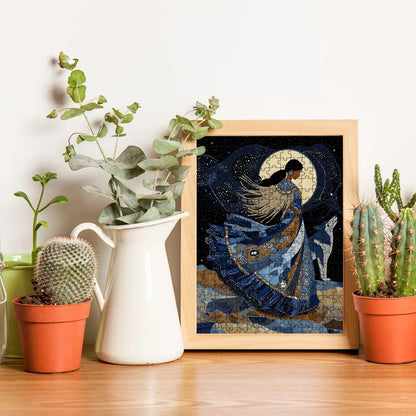 The Moon Wears Her Name - Wooden Jigsaw Puzzle (300 / 500 / 1000 Pieces)