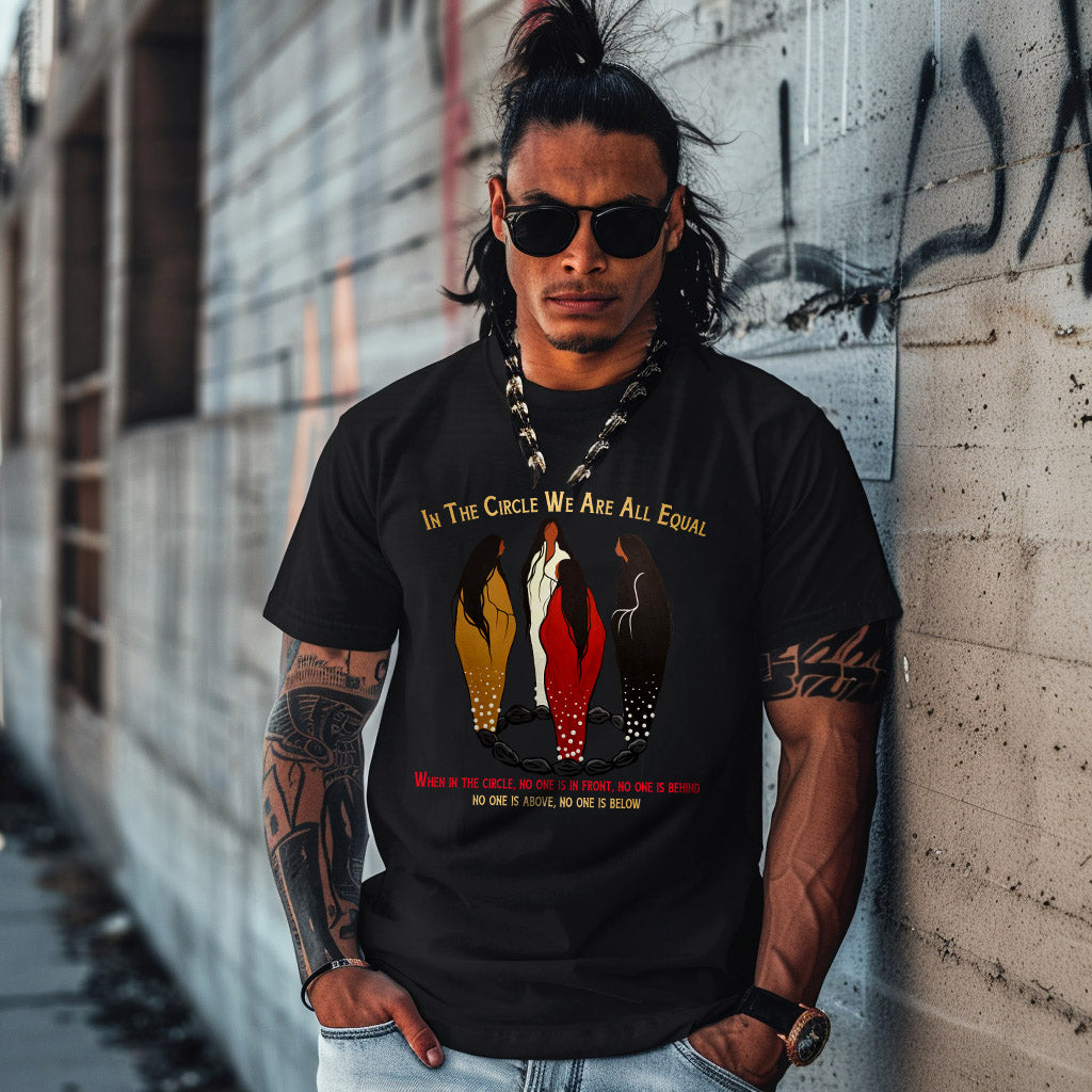 IN THE CIRCLE WE ARE ALL EQUAL  WHEN IN THE CIRCLE, NO ONE IS IN FRONT, NO ONE IS BEHIND NO ONE IS ABOVE, NO ONE IS BELOW