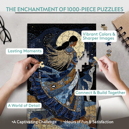 The Moon Wears Her Name - Wooden Jigsaw Puzzle (300 / 500 / 1000 Pieces)