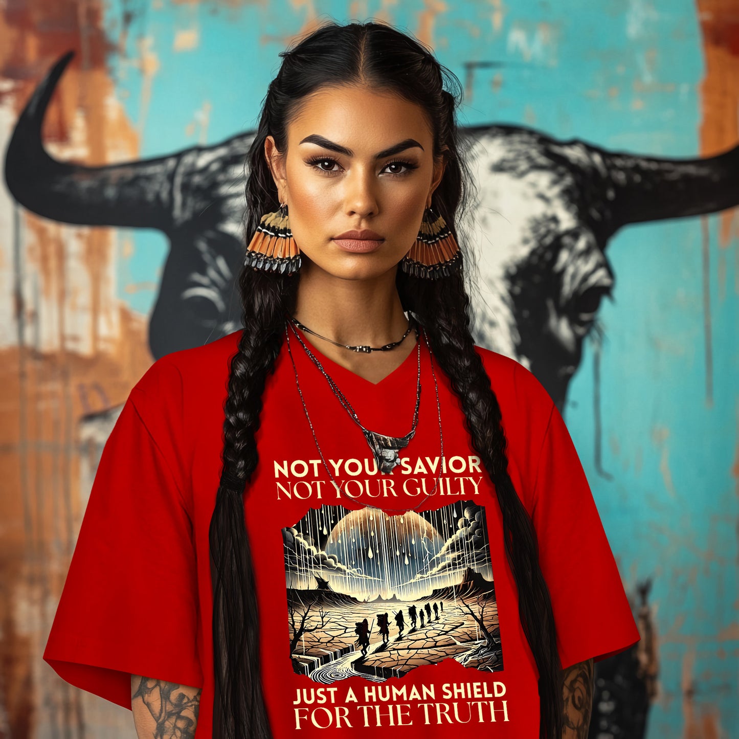 NOT YOUR SAVIOR NOT YOUR GUILTY JUST A HUMAN SHIELD FOR THE TRUTH