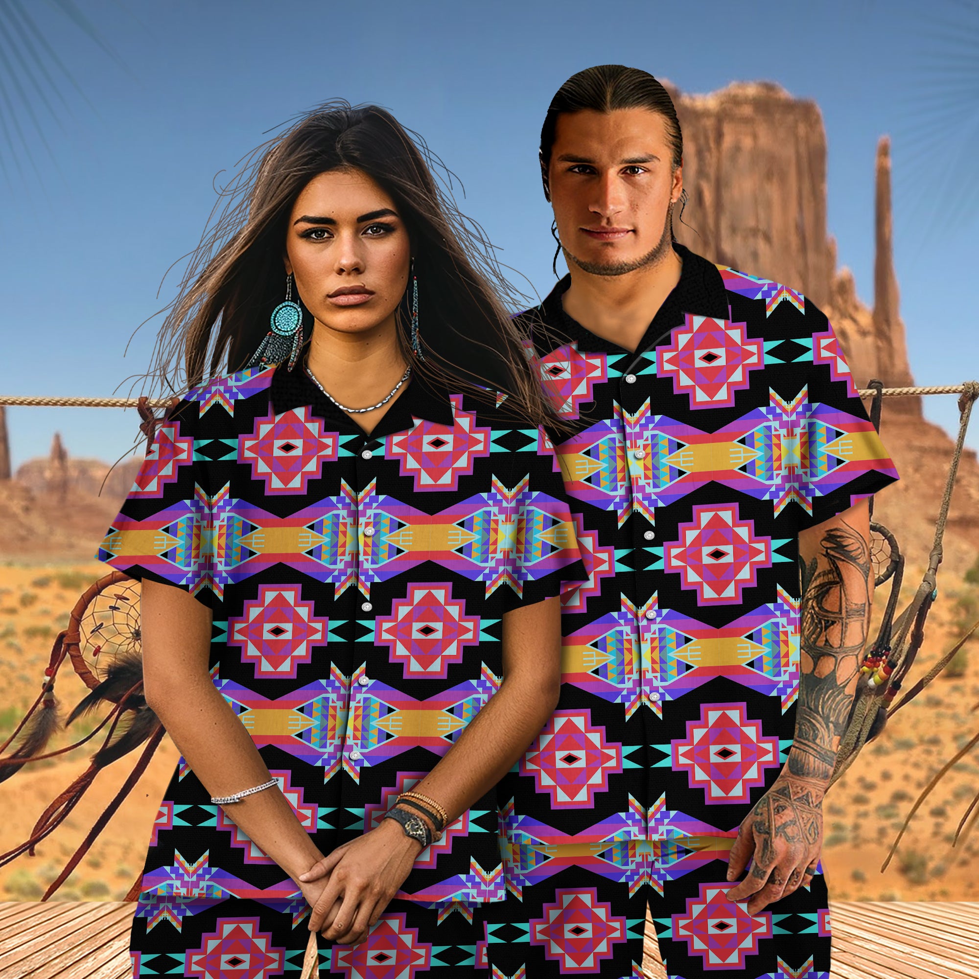 Native Pattern Hawaiian Shirt New - 86043