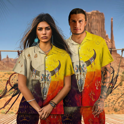 Native Buffalo Pattern Hawaiian Shirt New - 86026