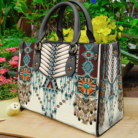 Turquoise Blue Pattern Breastplate Leather Bag NBD