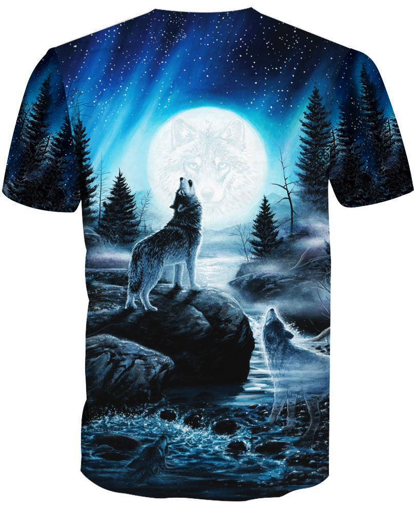 Wolf Blue Moon 3D Hoodie