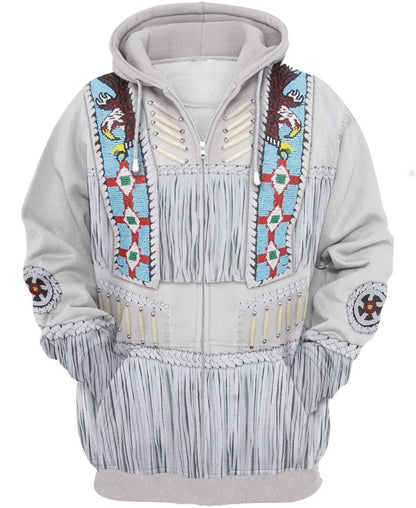 Blue & White Pattern 3D Hoodie