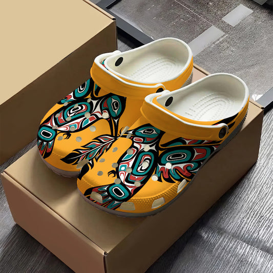 Native Hummingbird Art Pattern Clogs Shoes for Adults & Kids