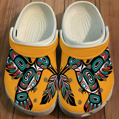 Native Hummingbird Art Pattern Clogs Shoes for Adults & Kids