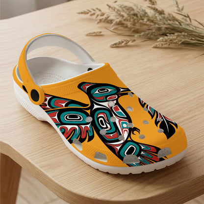 Native Hummingbird Art Pattern Clogs Shoes for Adults & Kids