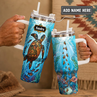 Sea Turtle Paradise Personalized Tumbler