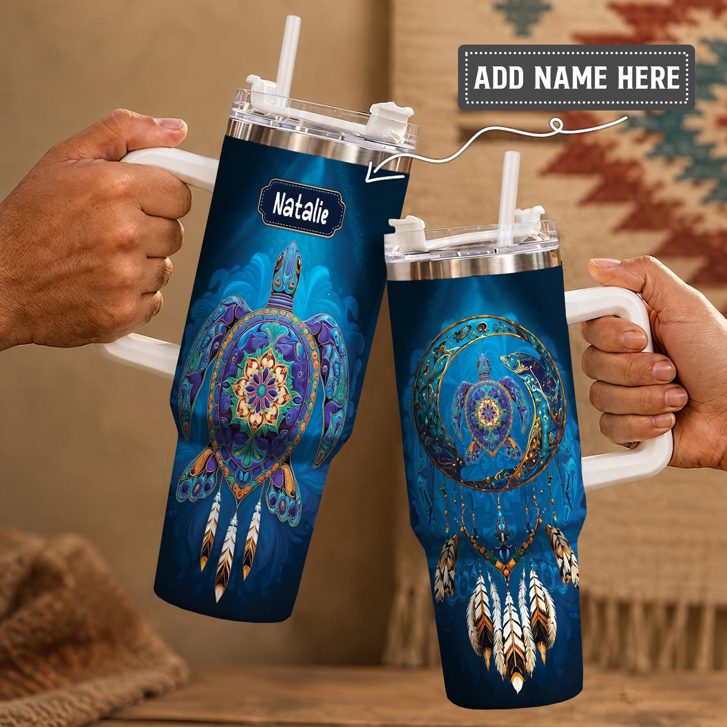 Turtle Dreamcatcher Harmony Personalized Tumbler