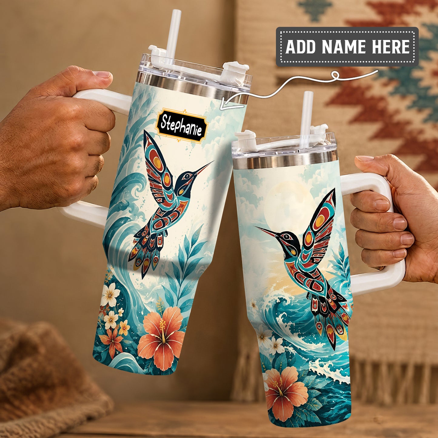 Tropical Hummingbird Dream Personalized Tumbler