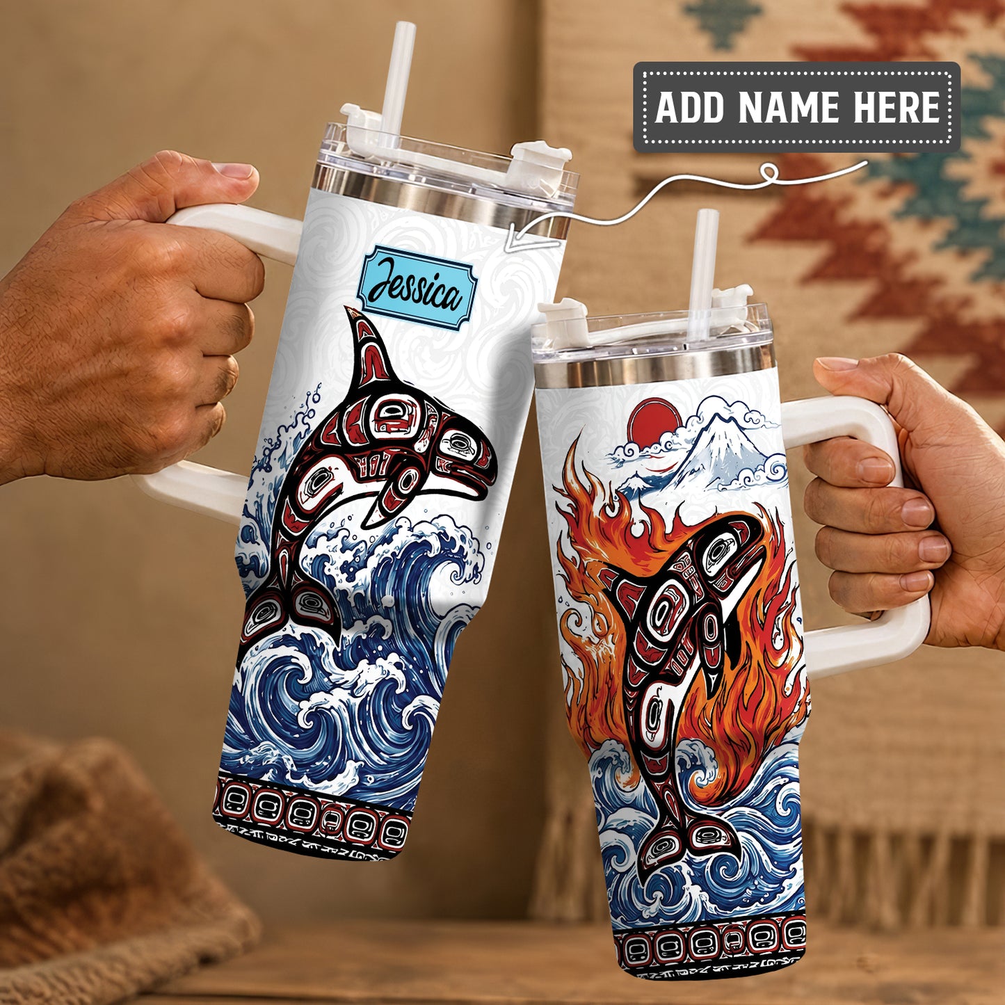 Orca Spirit Warrior Personalized Tumbler
