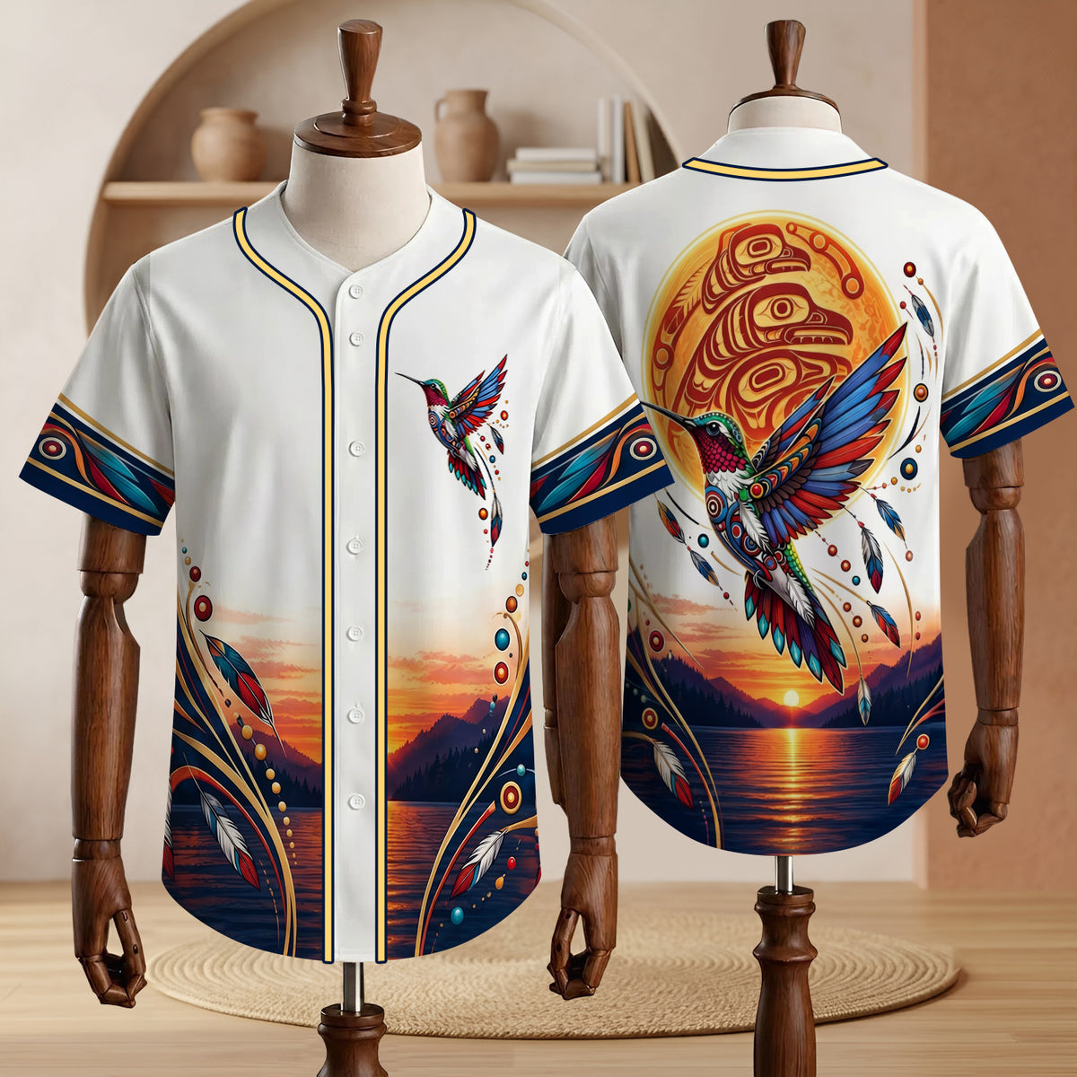 Sunset Hummingbird Spirit Baseball Jersey Unisex Shirt