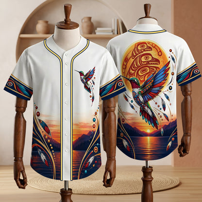 Sunset Hummingbird Spirit Baseball Jersey Unisex Shirt
