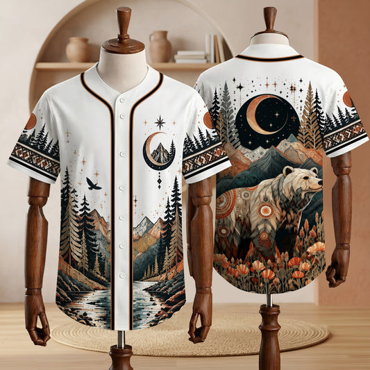 Moonlit Bear Guardian Baseball Jersey Unisex Shirt