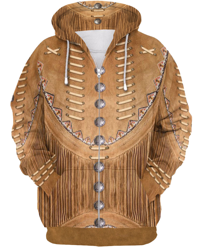 Brown Native Jacket Style 3D Hoodie