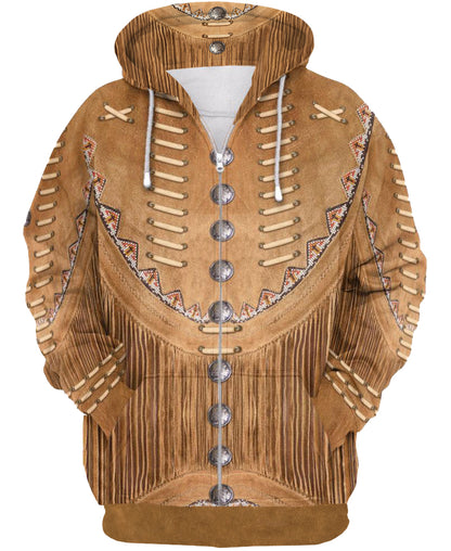 Brown Native Jacket Style 3D Hoodie