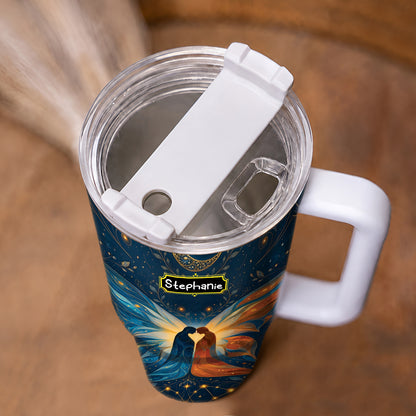 Twin Souls Embrace Personalized Tumbler