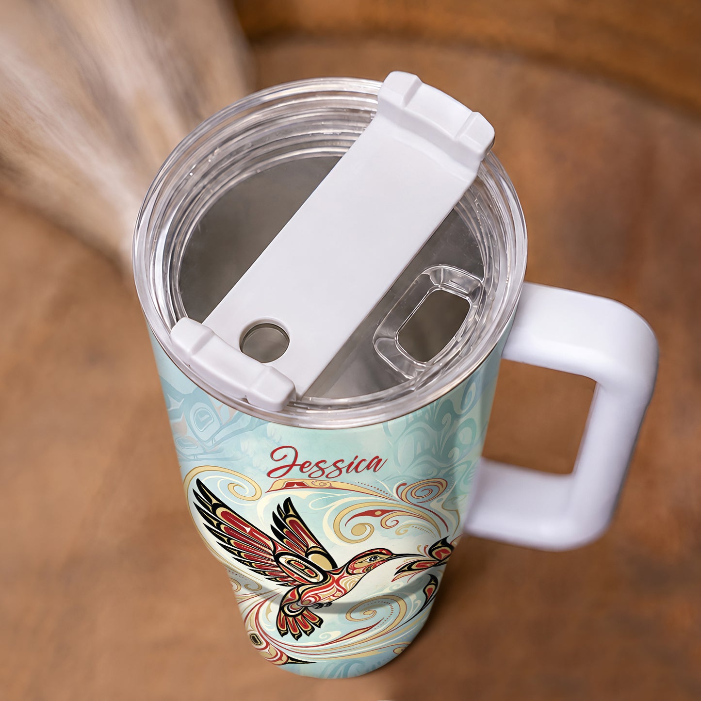 Turquoise Hummingbird Dream Personalized Tumbler