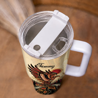 Twin Eagles of Dawn Personalized Tumbler