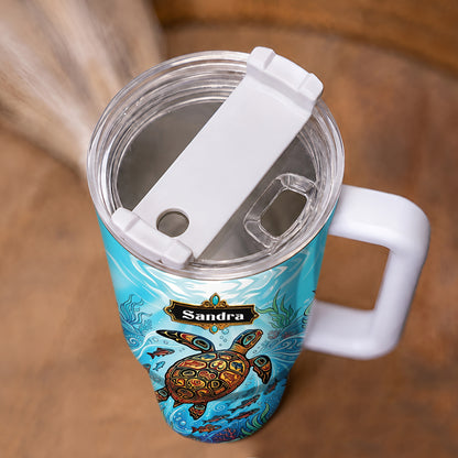 Sea Turtle Paradise Personalized Tumbler