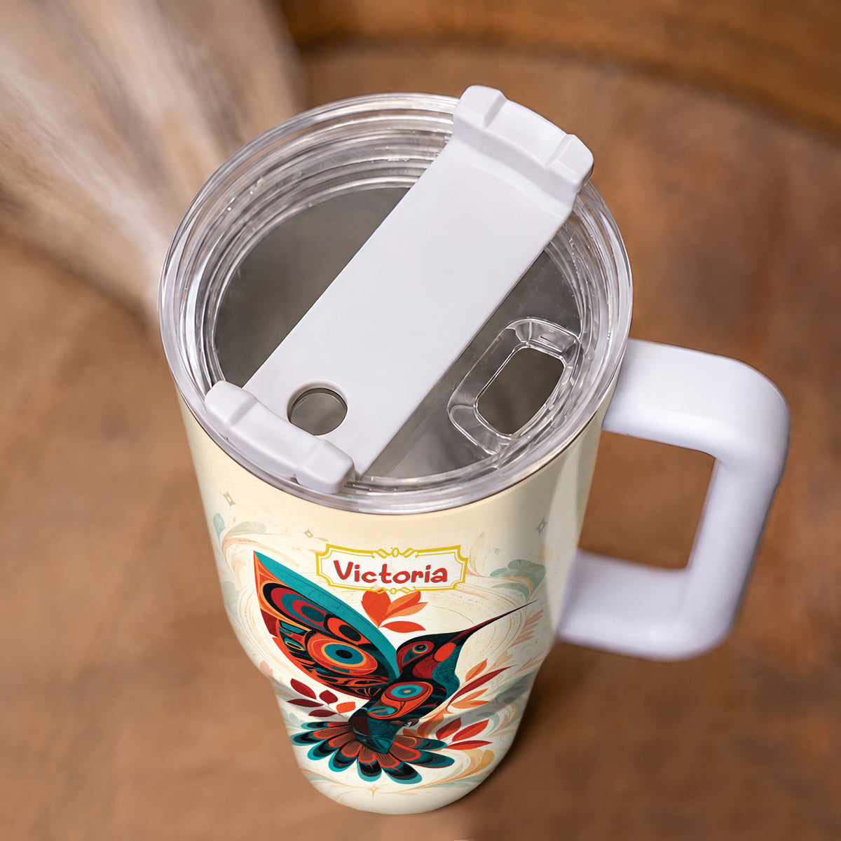 Hummingbird Ember Bloom Personalized Tumbler