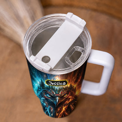 Eagle Fire Ice Personalized Tumbler