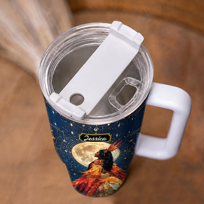 Moonlit Feather Grace Personalized Tumbler