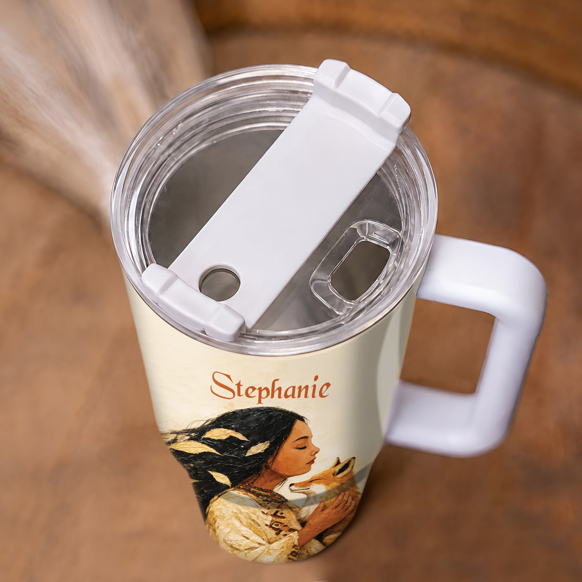 Whispering Fox Woman Personalized Tumbler